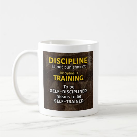 Discipline is training - Workout Gym Inspirerend Koffiemok (Links)