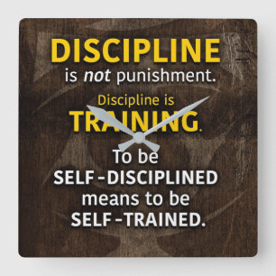 Discipline is training - Workout Gym Inspirerend Vierkante Klok