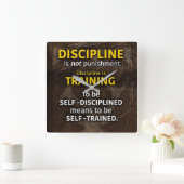 Discipline is training - Workout Gym Inspirerend Vierkante Klok (Huis)