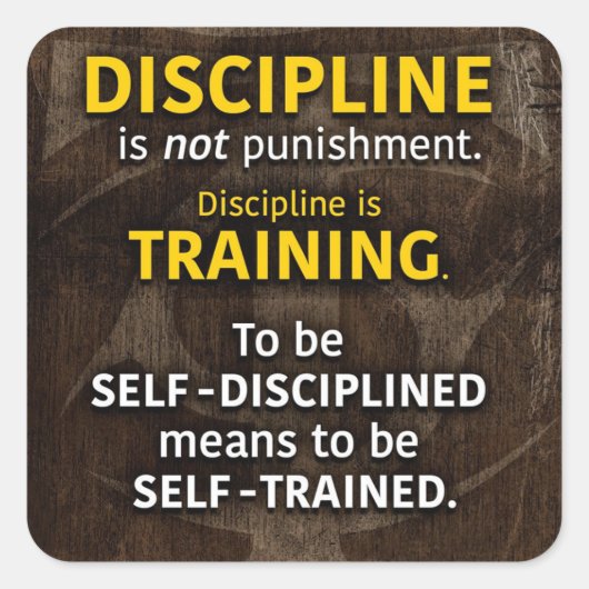 Discipline is training - Workout Gym Inspirerend Vierkante Sticker (Voorkant)