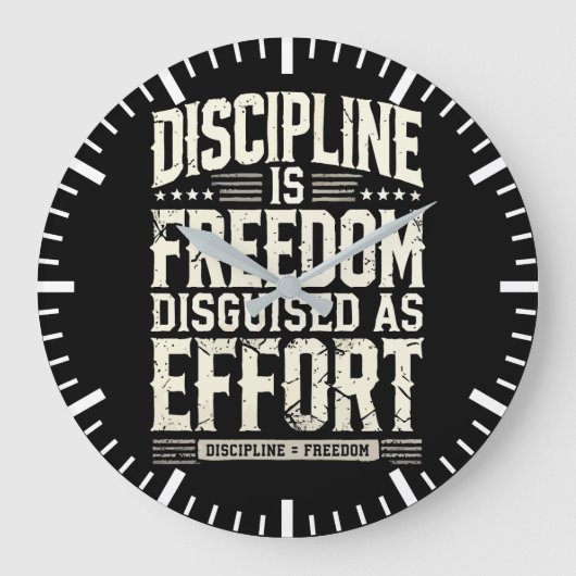 Discipline is vrijheid vermomd als inspanning, suc grote klok (Voorkant)