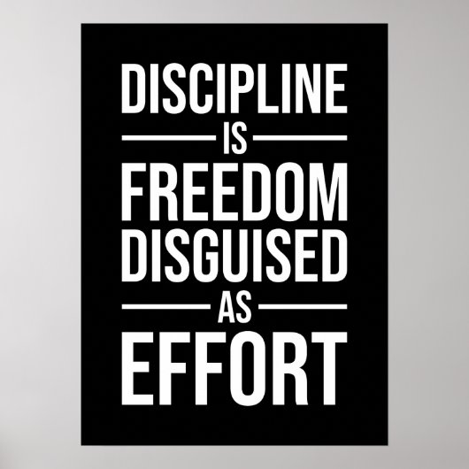 Discipline is vrijheid vermomd als inspanning, suc poster (Voorkant)