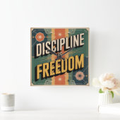 Discipline Is Vrijheid Vierkante Klok (Huis)