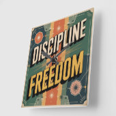 Discipline Is Vrijheid Vierkante Klok (Hoek)