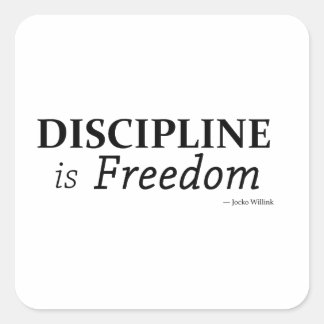 Discipline is vrijheid vierkante sticker