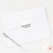 Discipline is vrijheid vierkante sticker (Envelop)