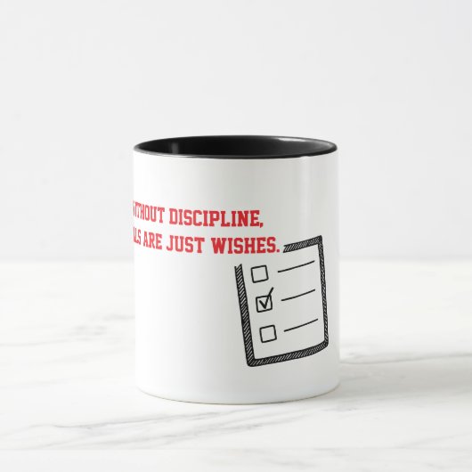 Discipline Maakt Doelen Realiteit Mok (Midden)