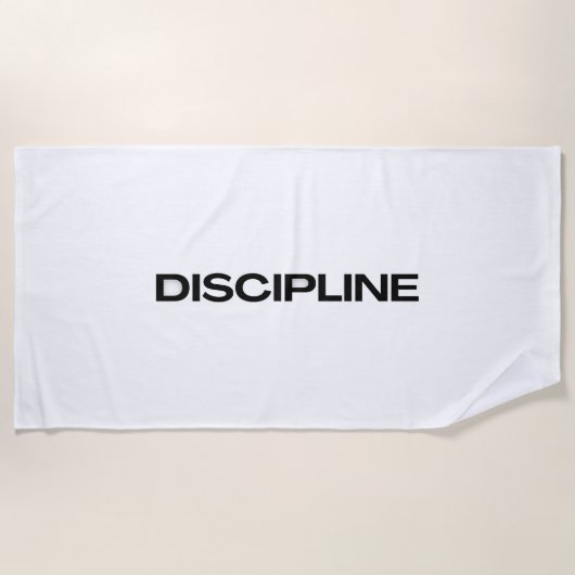Discipline – Minimal Motivational Quote Strandlaken (Voorkant)