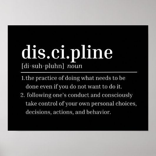 Discipline Motivatie Gym Poster (Voorkant)