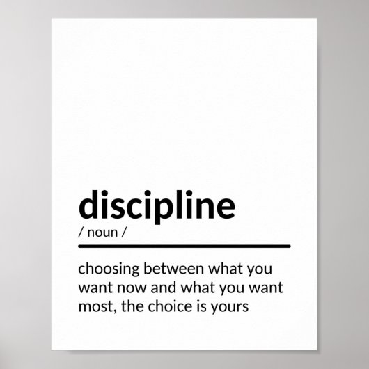 Discipline-Motivatie prijsopgave Poster (Voorkant)