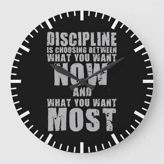 DISCIPLINE - Motivatie woorden Grote Klok (Voorkant)