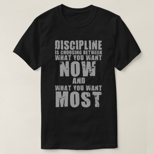 DISCIPLINE - Motivatie woorden T-shirt (Design voorkant)