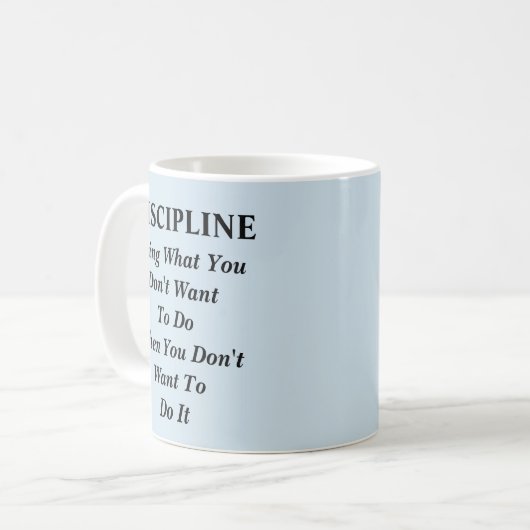 Discipline - nieuwe definitie koffiemok (Voorkant links)