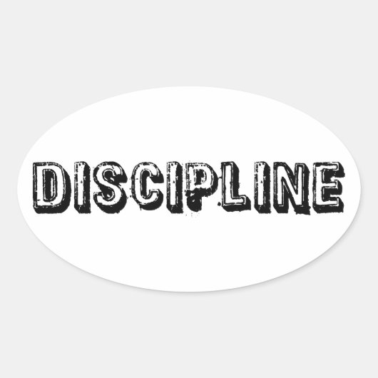 Discipline Ovale Sticker (Voorkant)