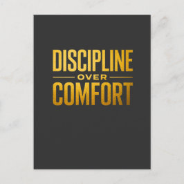 Discipline Over Comfort T-shirt | Motivatie & Gees Briefkaart