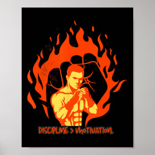 Discipline over motivatie en bokskracht poster