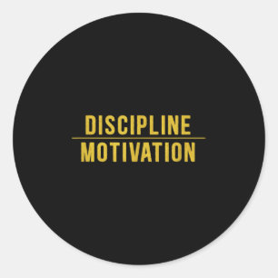 Discipline over motivatie Gym Workout Hustle Musc Ronde Sticker