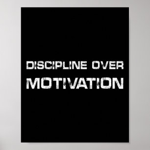 Discipline over motivatie Gym Workout T-shirt Gewi Poster