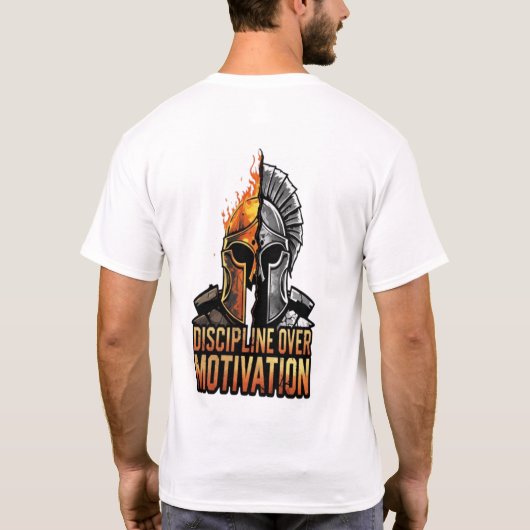 Discipline over motivatie - Spartan Warrior T-shirt (Achterkant)