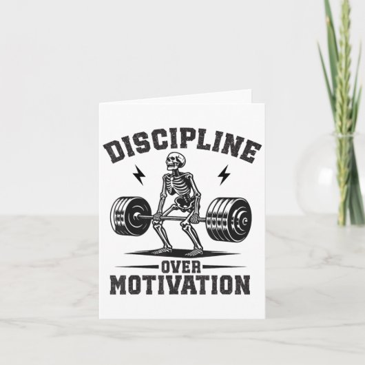 Discipline Over Motivation Gym Motivational Traini Kaart (Voorkant)