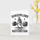 Discipline Over Motivation Gym Motivational Traini Kaart (Gele Bloem)