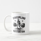 Discipline Over Motivation Gym Motivational Traini Koffiemok (Links)