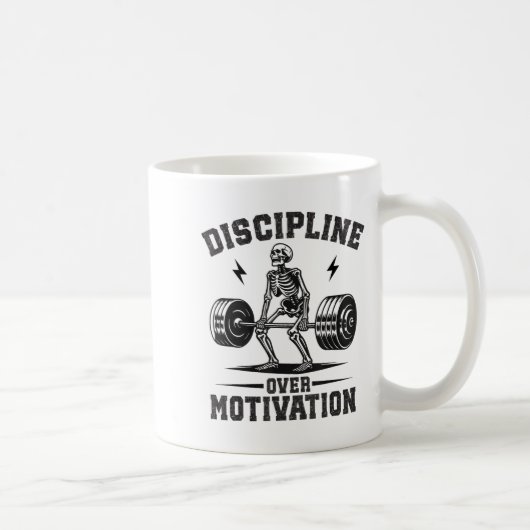 Discipline Over Motivation Gym Motivational Traini Koffiemok (Rechts)