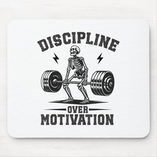 Discipline Over Motivation Gym Motivational Traini Muismat (Voorkant)