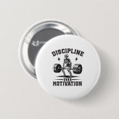 Discipline Over Motivation Gym Motivational Traini Ronde Button 5,7 Cm (Voorkant /achterkant)