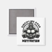 Discipline Over Motivation Weightlift Gym Quotes G Magneet (Voorkant / Achterkant)