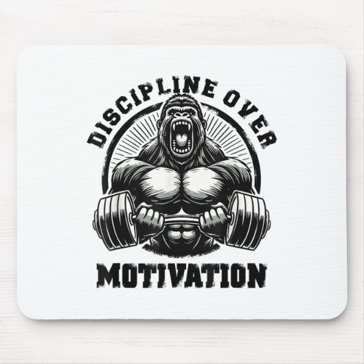 Discipline Over Motivation Weightlift Gym Quotes G Muismat (Voorkant)
