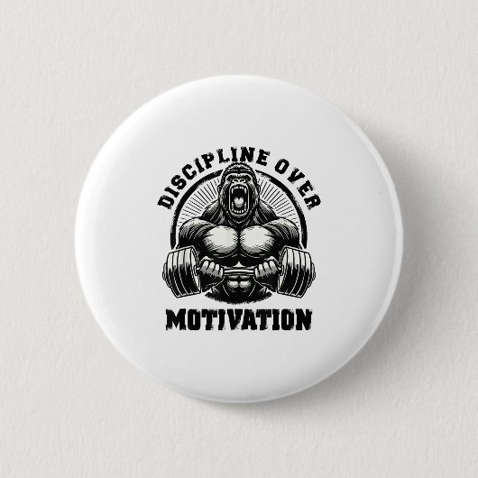 Discipline Over Motivation Weightlift Gym Quotes G Ronde Button 5,7 Cm (Voorkant)