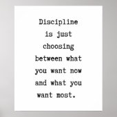 Discipline Quote Poster Wall Art Inspirerend (Voorkant)