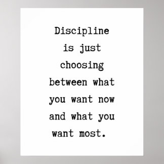 Discipline Quote Poster Wall Art Inspirerend