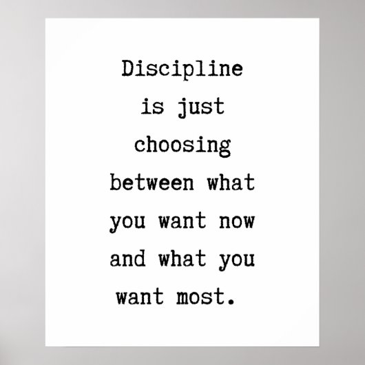 Discipline Quote Poster Wall Art Inspirerend (Voorkant)