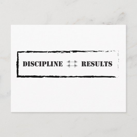 Discipline = resultaten briefkaart (Voorkant)