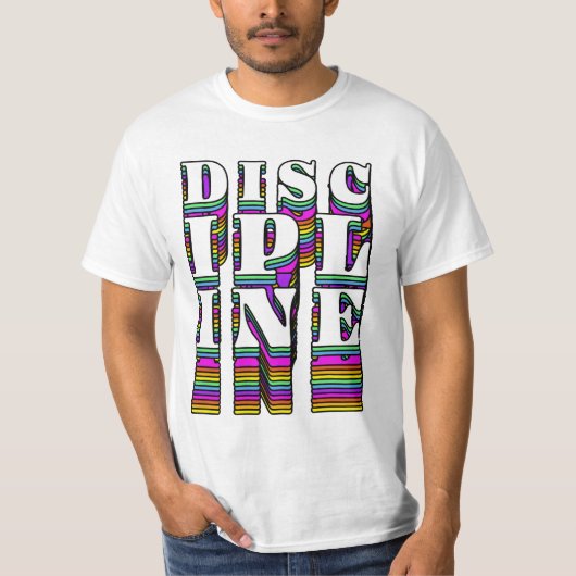 Discipline Retro Typography T-Shirt – Motiverend (Voorkant)