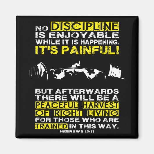 DISCIPLINE - Squat Workout Motivatie Magneet (Voorkant)