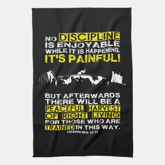 DISCIPLINE - Squat Workout Motivatie Theedoek (Verticaal)