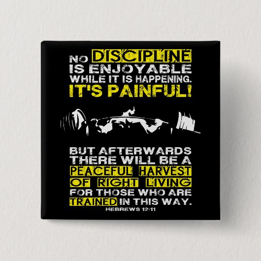 DISCIPLINE - Squat Workout Motivatie Vierkante Button 5,1 Cm (Voorkant)