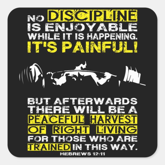 DISCIPLINE - Squat Workout Motivatie Vierkante Sticker (Voorkant)
