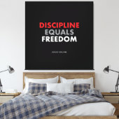 Discipline staat gelijk aan vrijheid "Jock Willink Canvas Afdruk (Insitu (Slaapkamer))