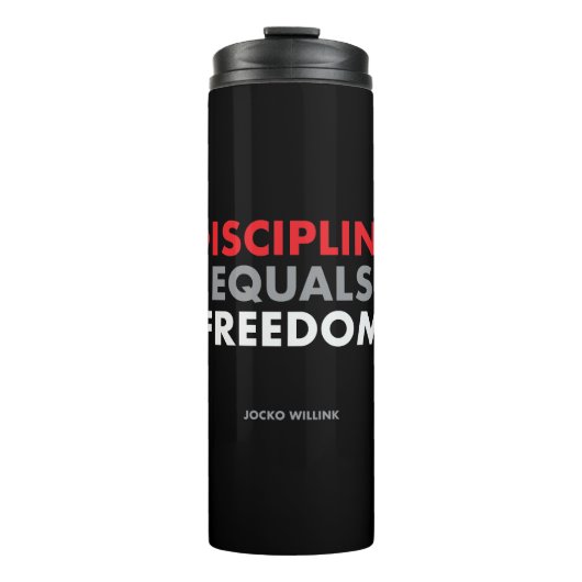 Discipline staat gelijk aan vrijheid "Jocko Willin Thermosbeker (Voorkant)