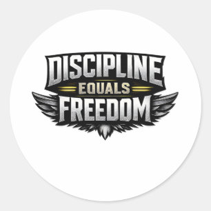 Discipline Staat Gelijk Aan Vrijheid – Motiverend  Ronde Sticker