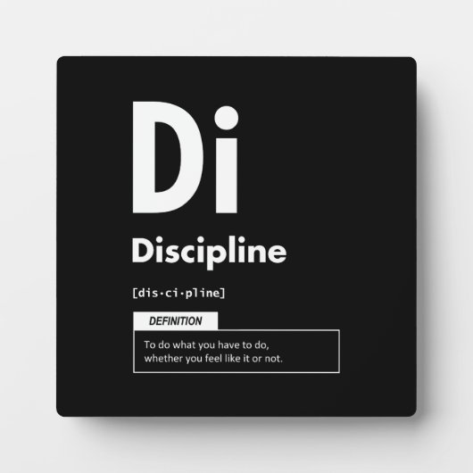 Discipline - Succeselement - Motivatie Fotoplaat (Voorkant)