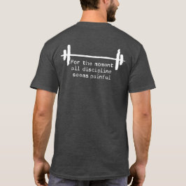 Discipline T-shirt met ruwe witte tekst