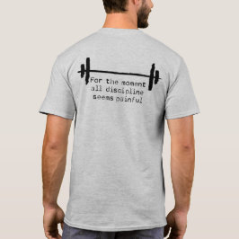 Discipline T-shirt met zwarte zwarte tekst