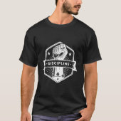 Discipline T-shirt – Minimale Motiverende Typograf (Voorkant)