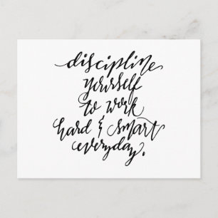 Discipline: u kunt zelf elke dag hard en slim werk briefkaart