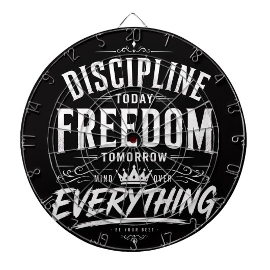 Discipline Vandaag Vrijheid Morgen Dartbord (Voorkant)